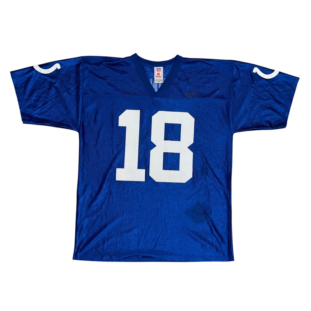 NFL Peyton Manning Indianapolis Colts Jersey Blue Mens Large 18 Football